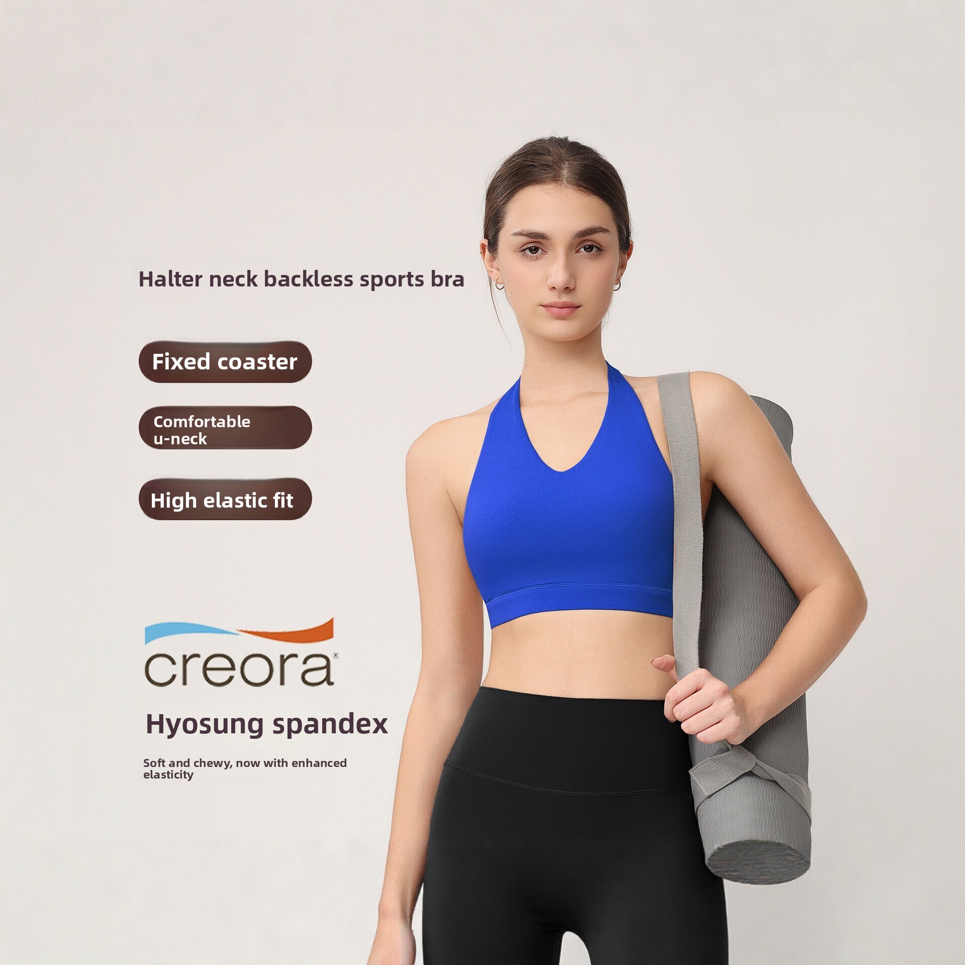 Yoga Fitness Up - Damski sportowy biustonosz typu halter z
